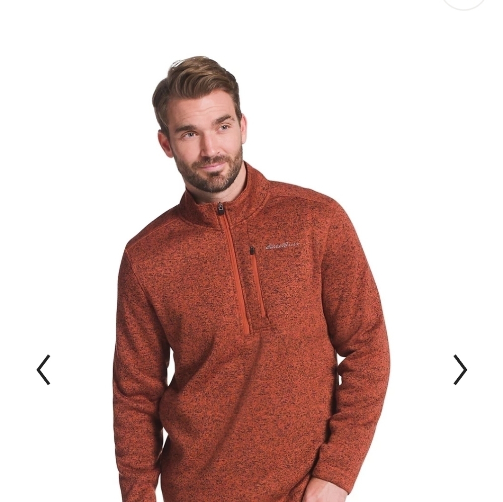 Eddie Bauer Mens Radiator Sweater  Fleece Quarter-Zip Pullover